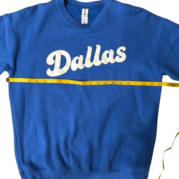 Tultex Dallas Crewneck Sweatshirt Script Vintage 90s Style Texas Mens S - Picture 5 of 5